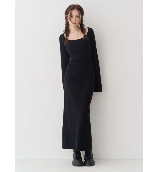 EVRIS「バックリボンロングニットワンピース」|ワンピース|