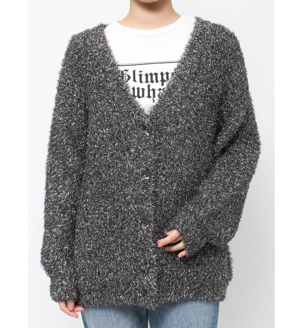 jouetie「ラメシャギーVネックカーデ」|カーディガン|