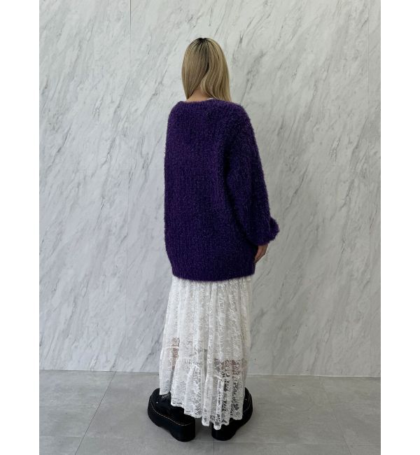 jouetie「ラメシャギーVネックカーデ」|カーディガン|