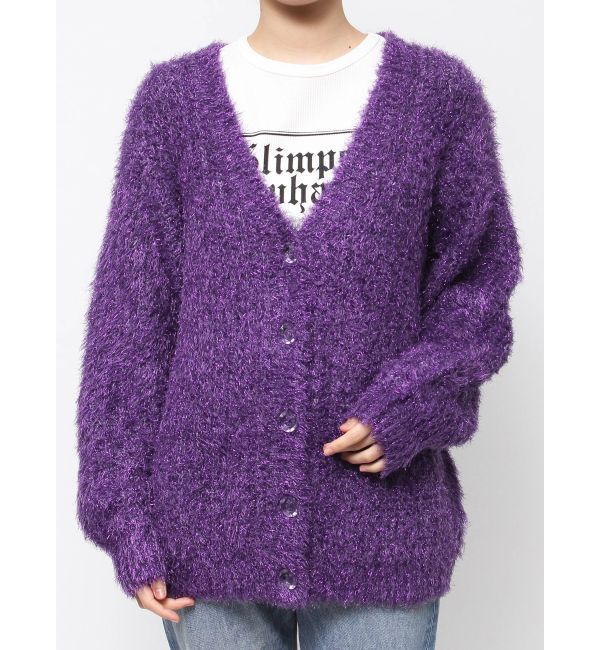 jouetie「ラメシャギーVネックカーデ」|カーディガン|
