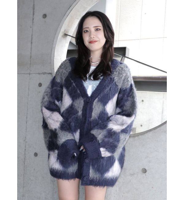 jouetie「パターンモヘアライクルーズカーデ」|カーディガン|