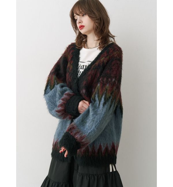 jouetie「パターンモヘアライクルーズカーデ」|カーディガン|