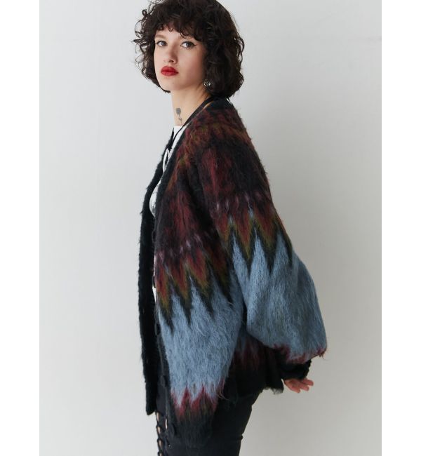 jouetie「パターンモヘアライクルーズカーデ」|カーディガン|