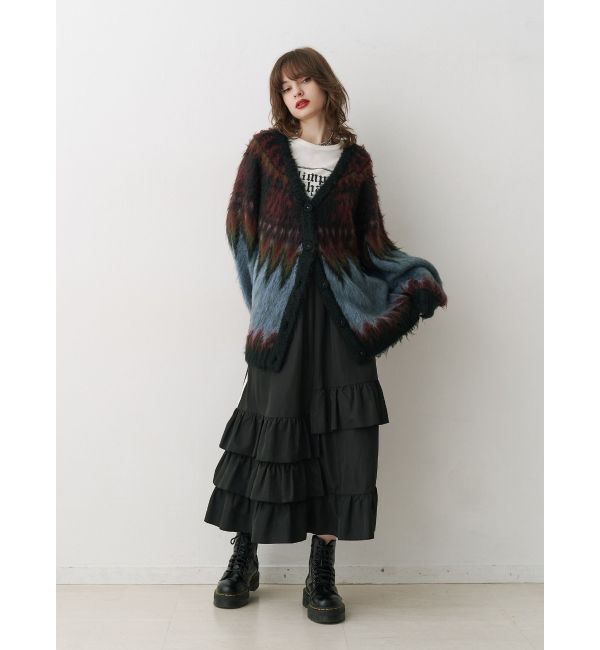 jouetie「パターンモヘアライクルーズカーデ」|カーディガン|