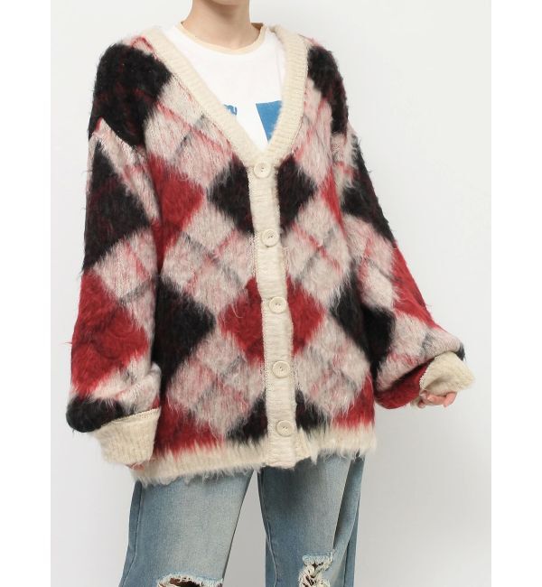 jouetie「パターンモヘアライクルーズカーデ」|カーディガン|