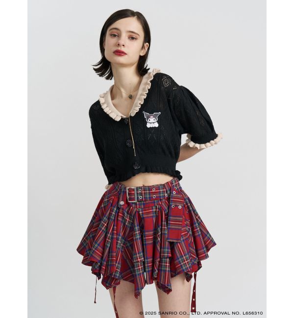 jouetie「【メロクロコラボ】KUROMIフリルニットカーデ」|カーディガン|