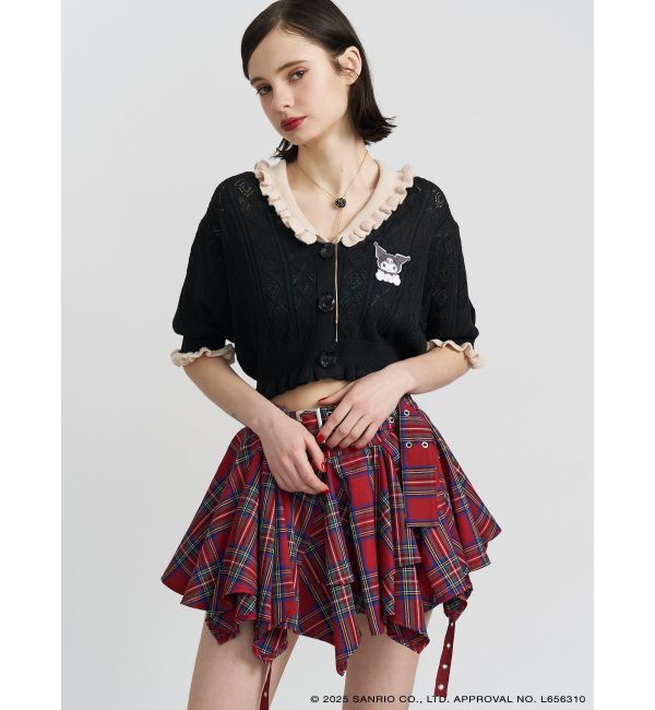 jouetie「【メロクロコラボ】KUROMIフリルニットカーデ」|カーディガン|