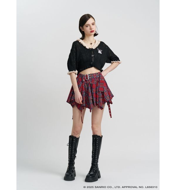 jouetie「【メロクロコラボ】KUROMIフリルニットカーデ」|カーディガン|