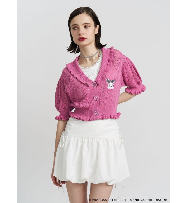 jouetie「【メロクロコラボ】KUROMIフリルニットカーデ」|カーディガン|