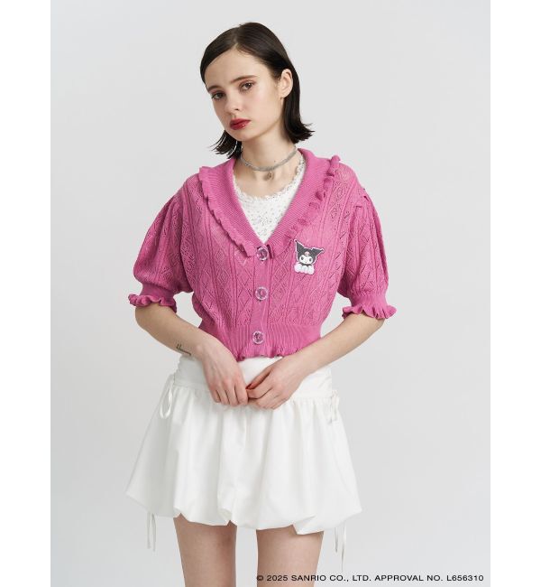 jouetie「【メロクロコラボ】KUROMIフリルニットカーデ」|カーディガン|