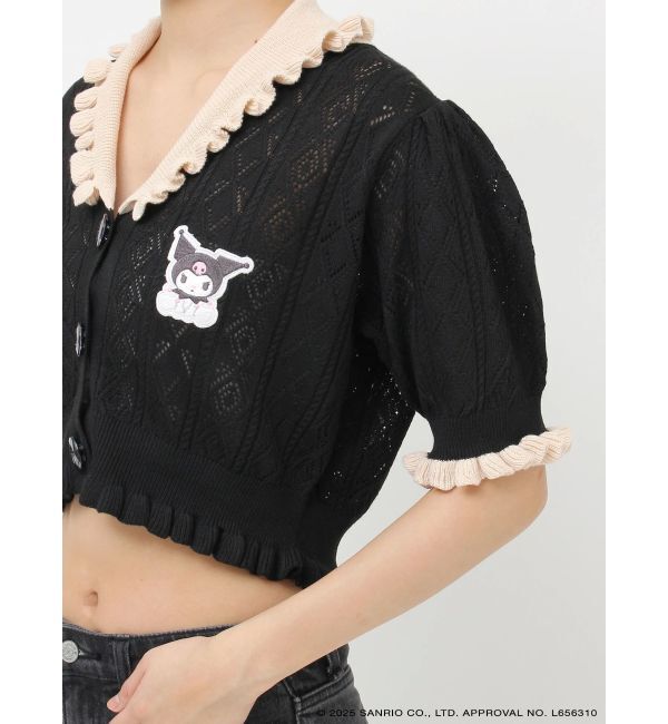 jouetie「【メロクロコラボ】KUROMIフリルニットカーデ」|カーディガン|