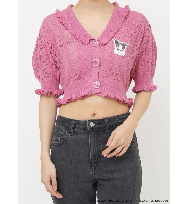jouetie「【メロクロコラボ】KUROMIフリルニットカーデ」|カーディガン|