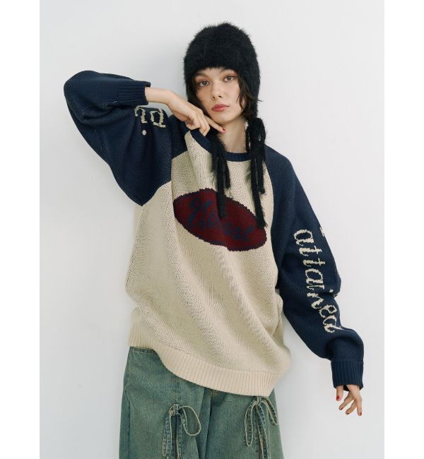 jouetie「ラグランロゴルーズニット」|ニット・セーター|