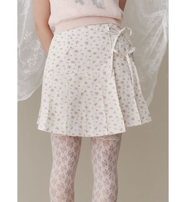 merry jenny「flowerリボンプリーツミニスカート」|スカート|
