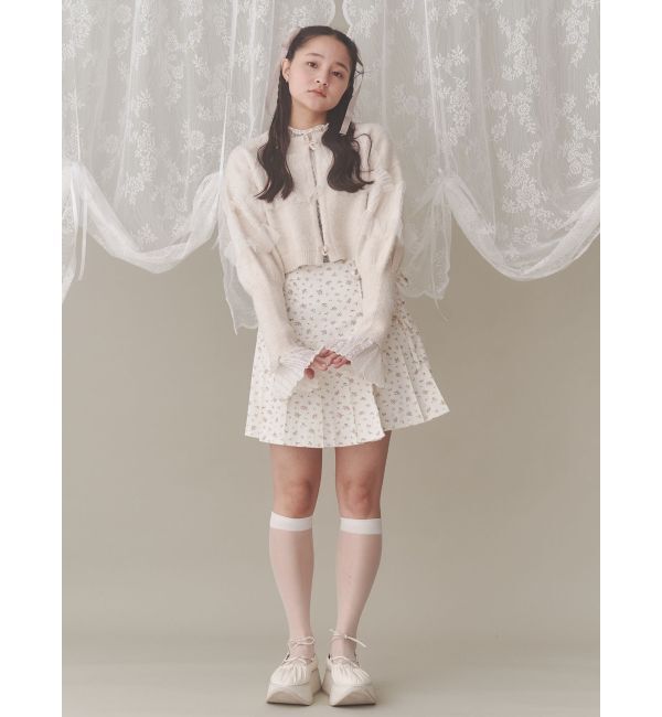 merry jenny「flowerリボンプリーツミニスカート」|スカート|