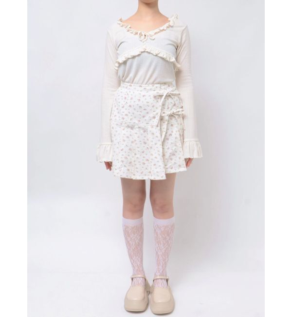 merry jenny「flowerリボンプリーツミニスカート」|スカート|