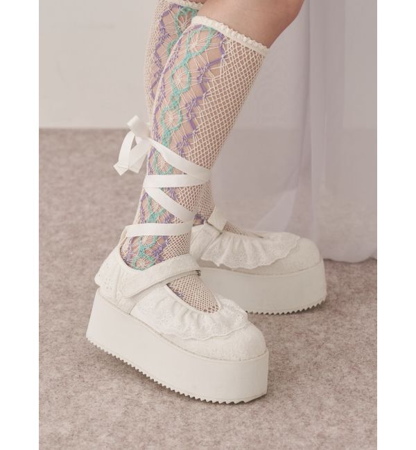 merry jenny「フリルレースアップ厚底スニーカー」|スニーカー|