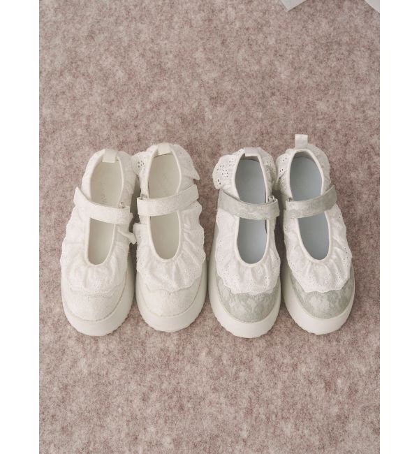 merry jenny「フリルレースアップ厚底スニーカー」|スニーカー|