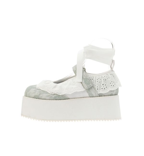 merry jenny「フリルレースアップ厚底スニーカー」|スニーカー|