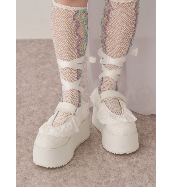 merry jenny「フリルレースアップ厚底スニーカー」|スニーカー|