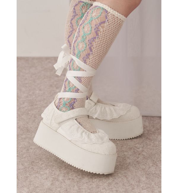 merry jenny「フリルレースアップ厚底スニーカー」|スニーカー|