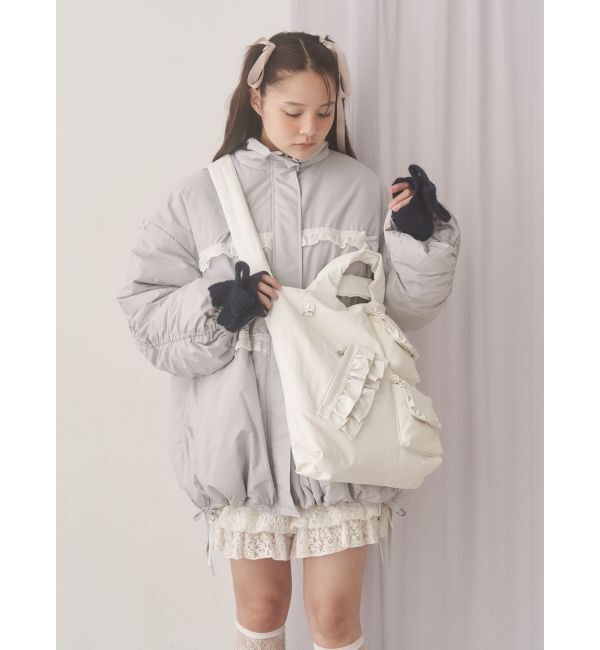 merry jenny「ribbonフリルパデットジャケット」|ダウン|