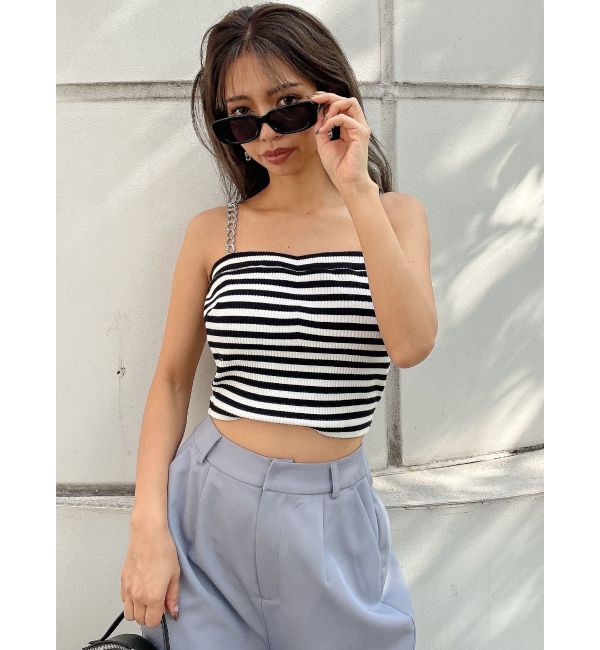GYDA「chainストラップテレコビスチェ」|キャミソール|