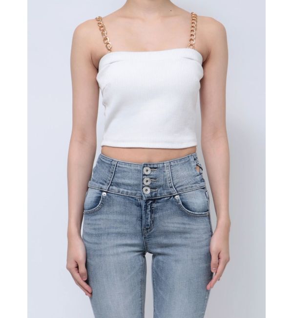 GYDA「chainストラップテレコビスチェ」|キャミソール|