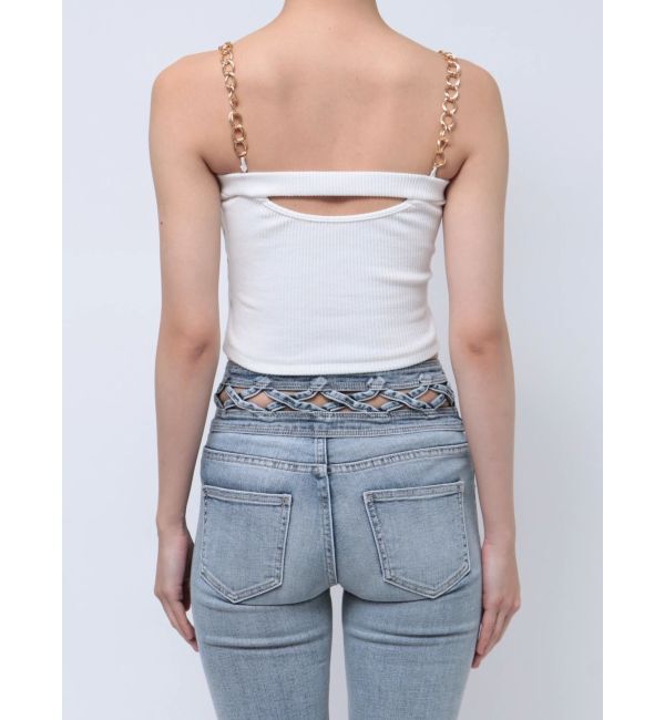 GYDA「chainストラップテレコビスチェ」|キャミソール|