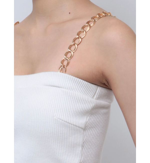 GYDA「chainストラップテレコビスチェ」|キャミソール|