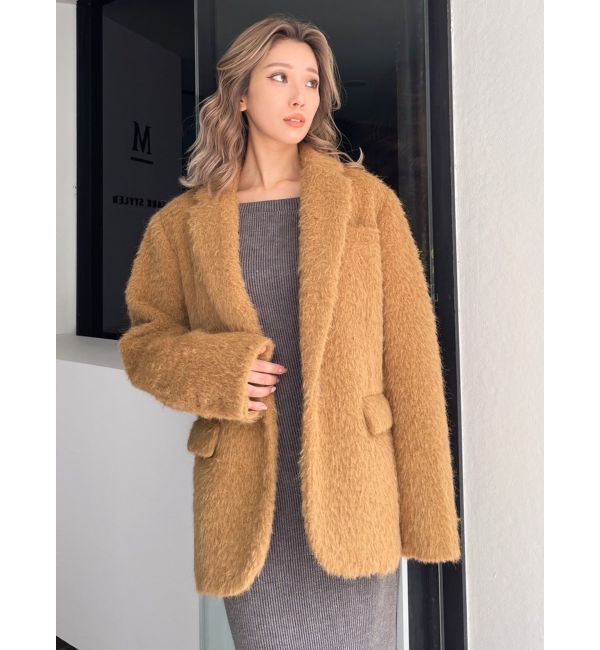 GYDA「シャギーシンプルジャケット」|テーラードジャケット|