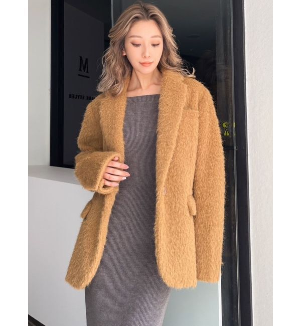 GYDA「シャギーシンプルジャケット」|テーラードジャケット|