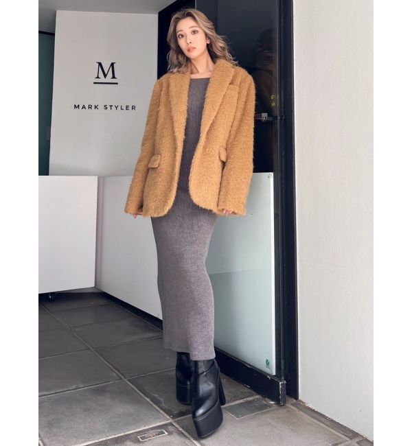 GYDA「シャギーシンプルジャケット」|テーラードジャケット|