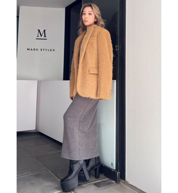 GYDA「シャギーシンプルジャケット」|テーラードジャケット|