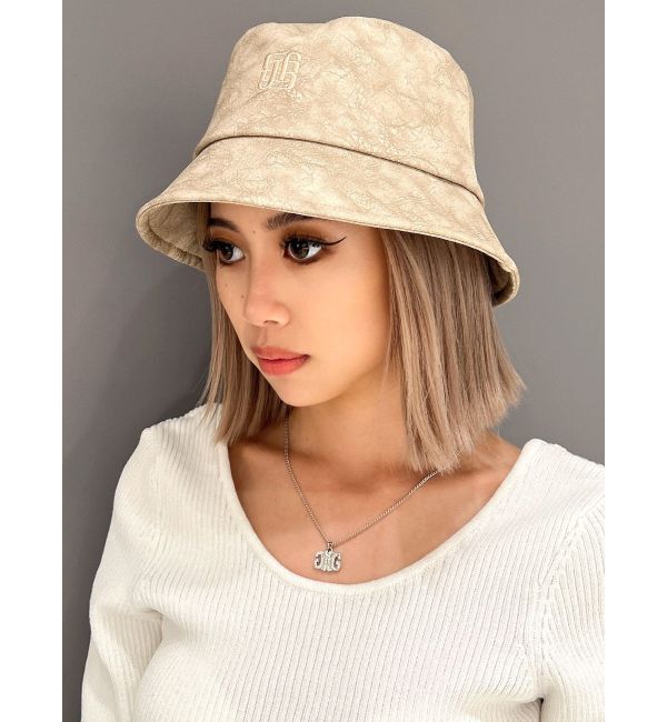 GYDA「パターンフェイクレザーバケットハット」|ハット|