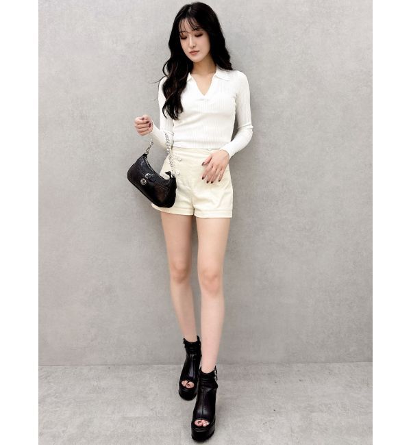 GYDA「ハイウエストボタンショートパンツ」|その他|