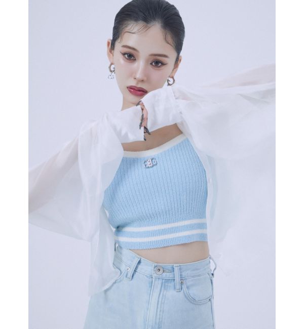 GYDA「ラインパイルニットビスチェ」|キャミソール|