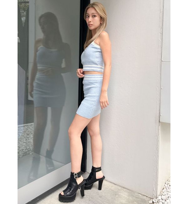 GYDA「ラインパイルニットビスチェ」|キャミソール|