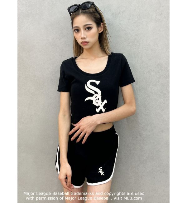 GYDA「GYDA［MLB］クロップドTシャツ」|Tシャツ・カットソー|ブラック