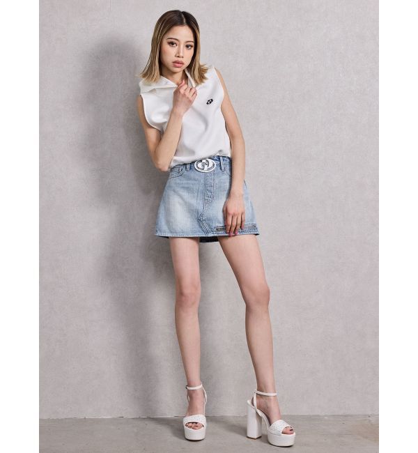 GYDA「GD MOLDスカートライクデニムショートパンツ」|スカート|