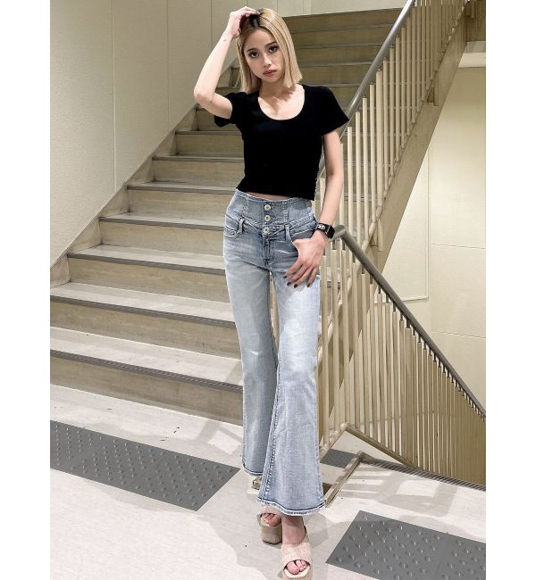 GYDA「レオパードバックリボントップス」|Tシャツ・カットソー|