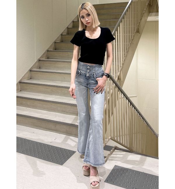 GYDA「レオパードバックリボントップス」|Tシャツ・カットソー|