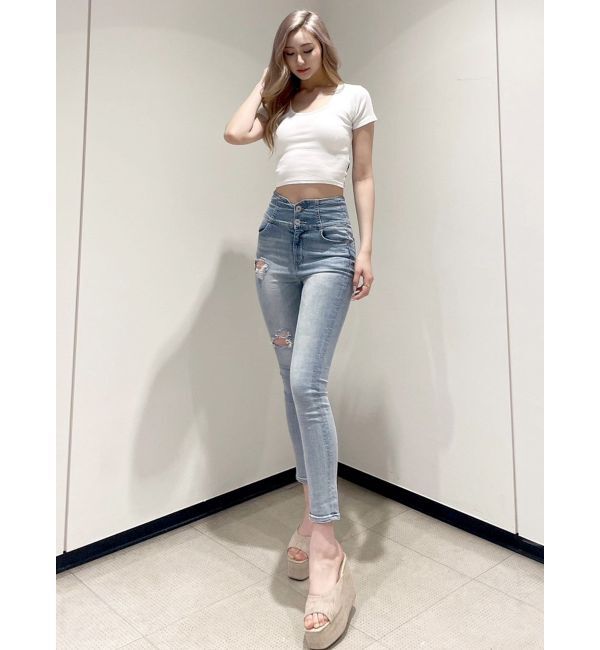 GYDA「レオパードバックリボントップス」|Tシャツ・カットソー|