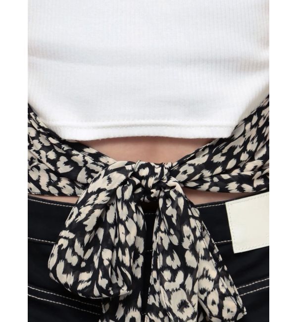 GYDA「レオパードバックリボントップス」|Tシャツ・カットソー|