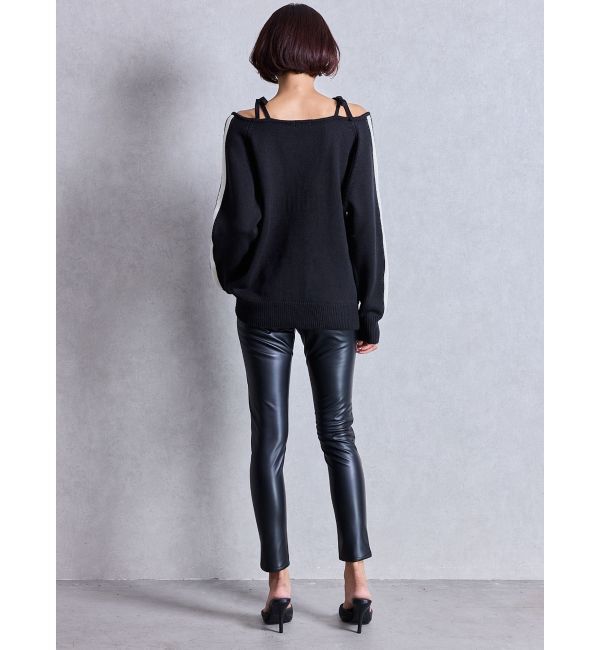 GYDA「ハイウエストBACKクロスフェイクレザーパンツ」|その他|