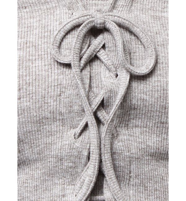 GYDA「フロントレースアップショートトップス」|Tシャツ・カットソー|