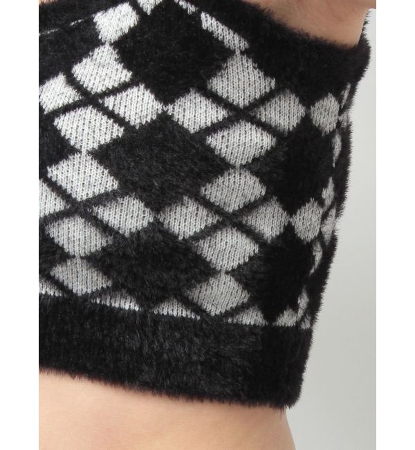 GYDA「Argyll patternミニシャギーニットキャミ」|キャミソール|
