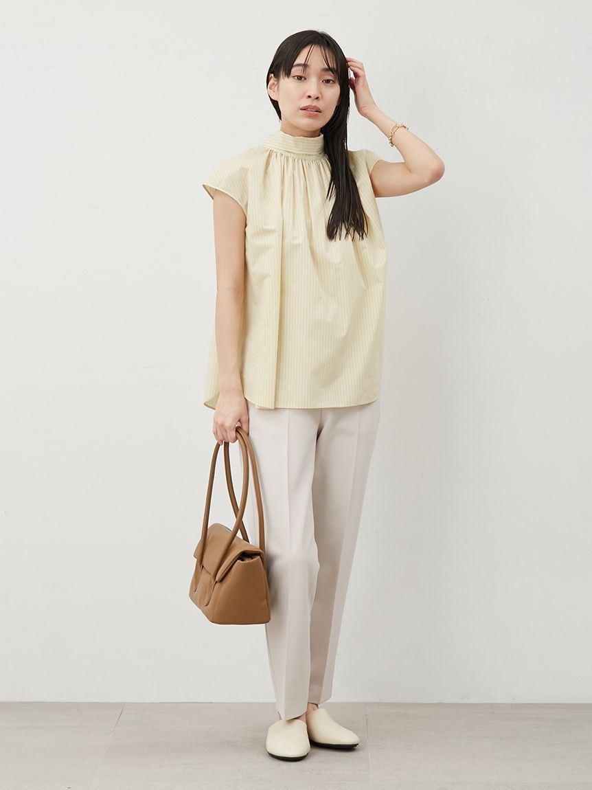 Mila Owen「【WEB限定カラー】後ろゴムセンタープレステーパードパンツ【ウォッシャブル】」|チノ|