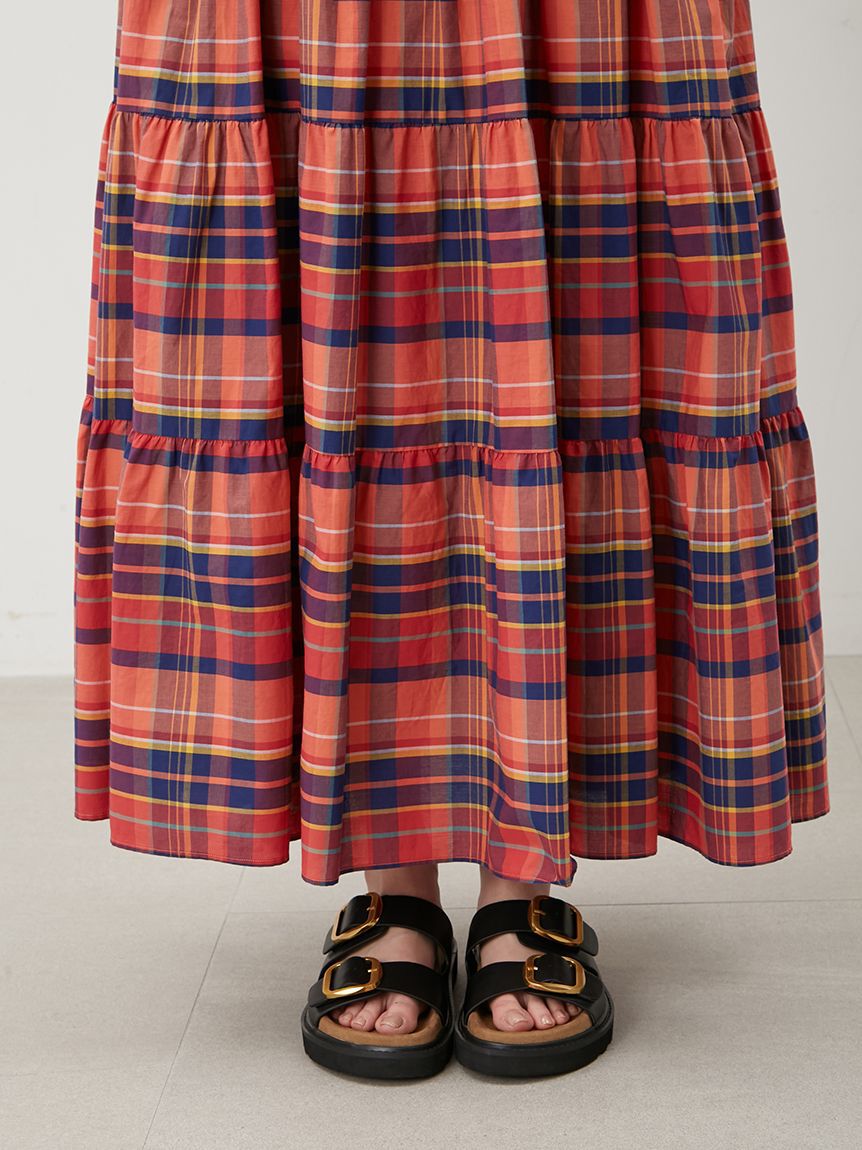 Mila Owen「【ウォッシャブル】クルーネックアメスリティアードロングワンピース」|ワンピース|