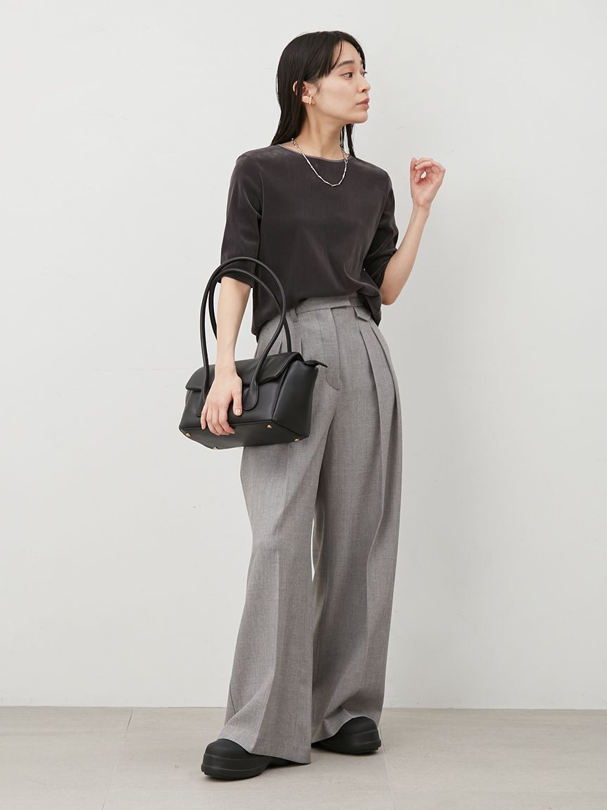 Mila Owen「フラップデザイン2タックワイドパンツ」|チノ|